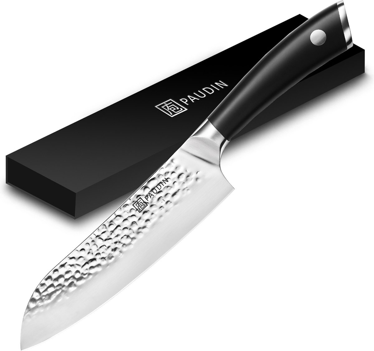PAUDIN HP3 Professioneel Santokumes 17,5 cm - Snijmes - Koksmes - Japans mes - Gehamerd