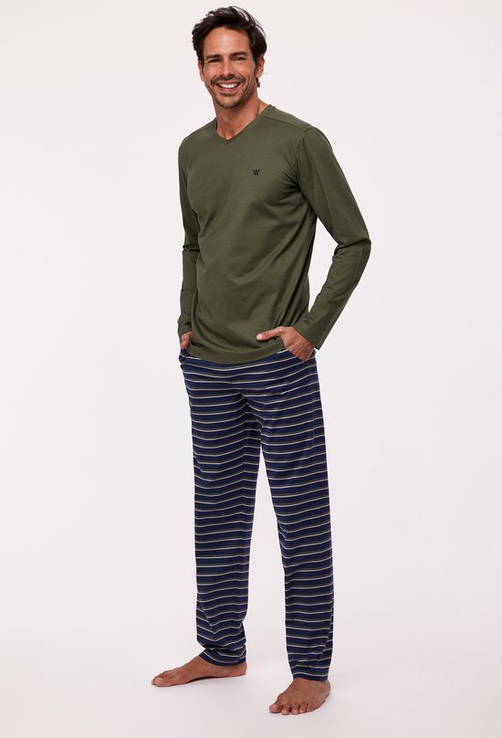 Woody pyjama heren donkergroen 232 11 MVL S 738 maat M bol