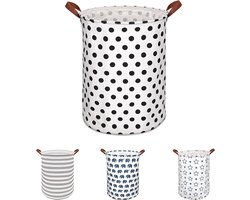 Laundry Basket, Large 65L Storage Basket with Handle, Foldable Laundry Bag for Dirty Clothes, Bedroom, Children's Room, Waterproof Laundry Baskets, Storage, Black Dot.