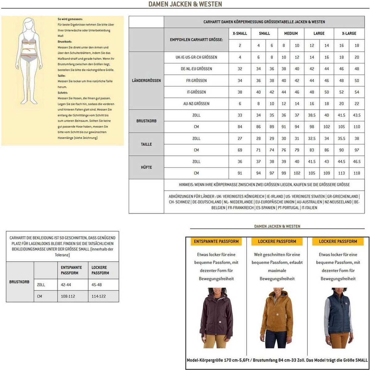 Carhartt Damen Jacke Relaxed Midweight Utility Jacket -L Zwart