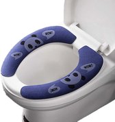 Livano Wc Bril Hoes - Toiletbril Cover - Toiletbril - Wc Deksel - Wasbaar - Verwarmde Wc Bril - (Niet Elektrisch) - Zacht - Blauw - Panda