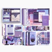 Simno Bullet Journal Set - 155 x stuks - Notitieboek A6 - Accesoires - Stickers - Sjablonen - Producten - Washi Tape - Scrapbook album - Paars