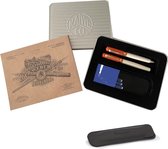 Kaweco - Cadeauset - Vulpen Extra Fine Student 70'S Blues - Balpen Student - Oranje Ivory - Gratis Lederen Etui - Gratis Cadeaubox - Vullingen Blauw