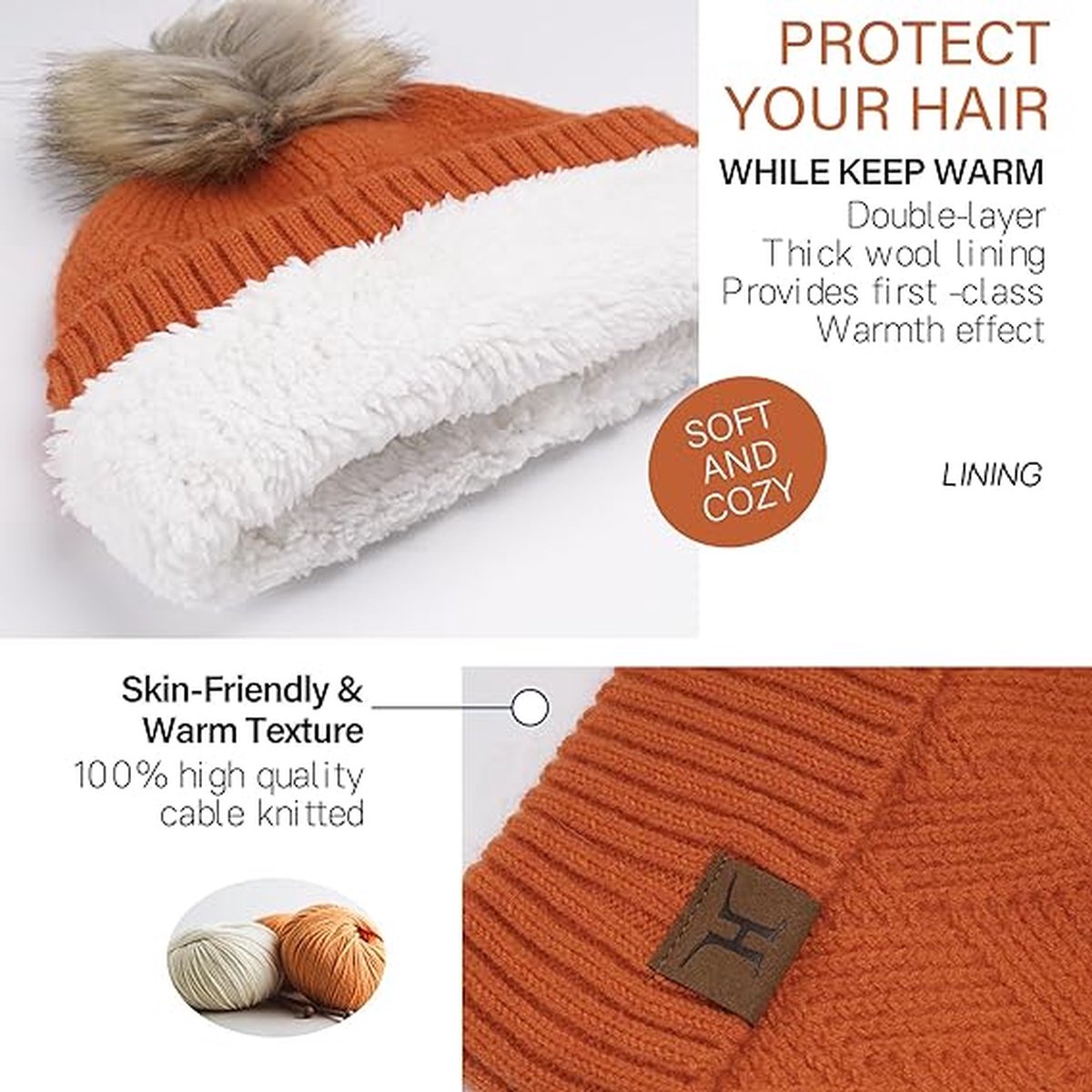 LOROME Dames winter beanie muts sjaal handschoenen set