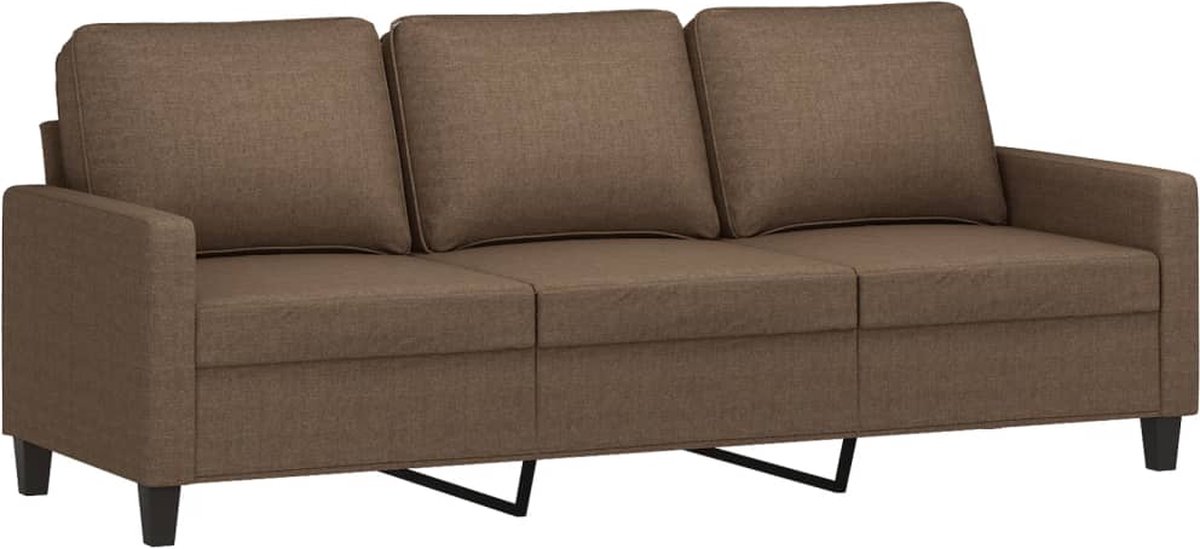 vidaXL Driezitsbank - 180 - cm - stof - bruin