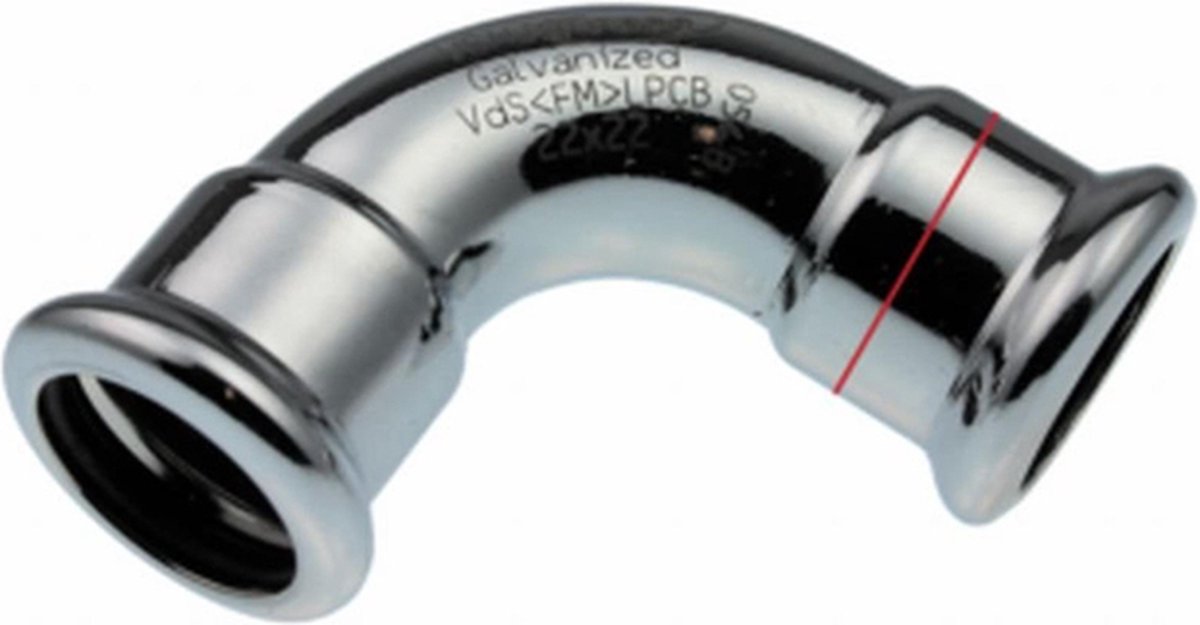 VSH Xpress bocht 90 graden 54 x 54 mm pers c1408 staalverzinkt