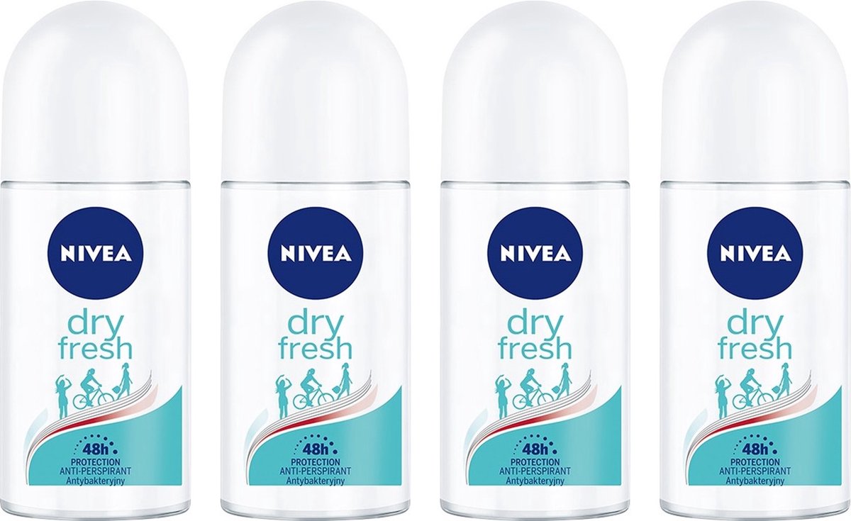 Goedkoopste Nivea - Deo Roller - Dry Fresh - 4 x 50 ml