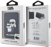Karl Lagerfeld Magnetic Card Holder - Magsafe compatible - Stand Function - K&C - Black