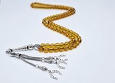 Tasbih 99 Kralen Natuursteen "Citrine" – Met tassel Metaal -Tasbeeh 8 mm diameter van de korrel - Model6- Een cadeau voor Moederdag en Vaderdag