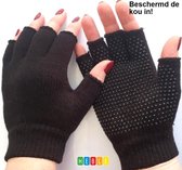 *** Zwarte Fashion Vingerloze Handschoenen - One Size Fits All - Winter -Koud - van Heble® ***