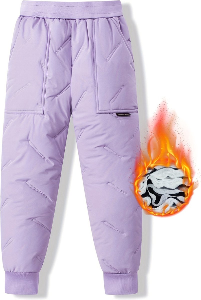 Livano Skibroek Skipak Snowboard Broek Winterbroek Sneeuwbroek Kinderen Meisjes Wintersport – 15 tot 16 Jaar Paars