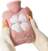 Livano Warmtekruik - Warmtekussen - Warmwaterkruik - Kruik - Met Hoes - Warmwaterzak - Knuffel - Bag - Roze - 1000ML