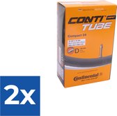 Continental Compact 24 - Binnenband Fiets - Hollands Ventiel - 40 mm - 24 x 1 1/4 - 1 3/8 - 1.75 - 2.00 - Voordeelverpakking 2 stuks