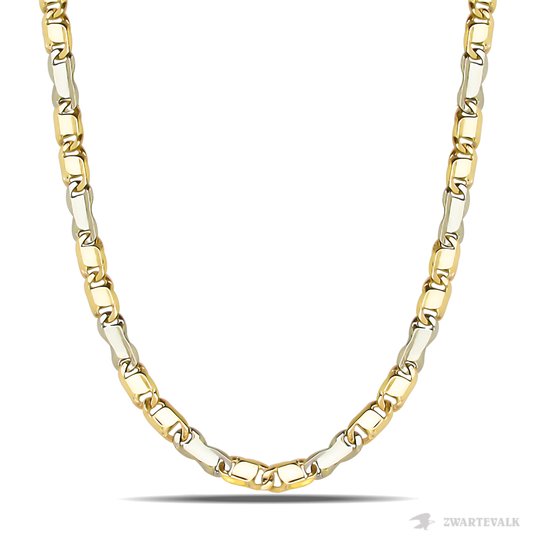 Juwelier Zwartevalk 14 karaat gouden bicolor ketting - BF 971/60cm