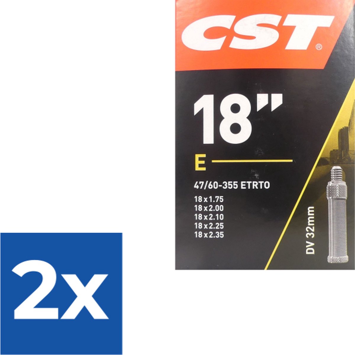 Cst Binnenband 18 X 1.75 (47/60-355) Dv 32 Mm Zwart - Voordeelverpakking 2 stuks