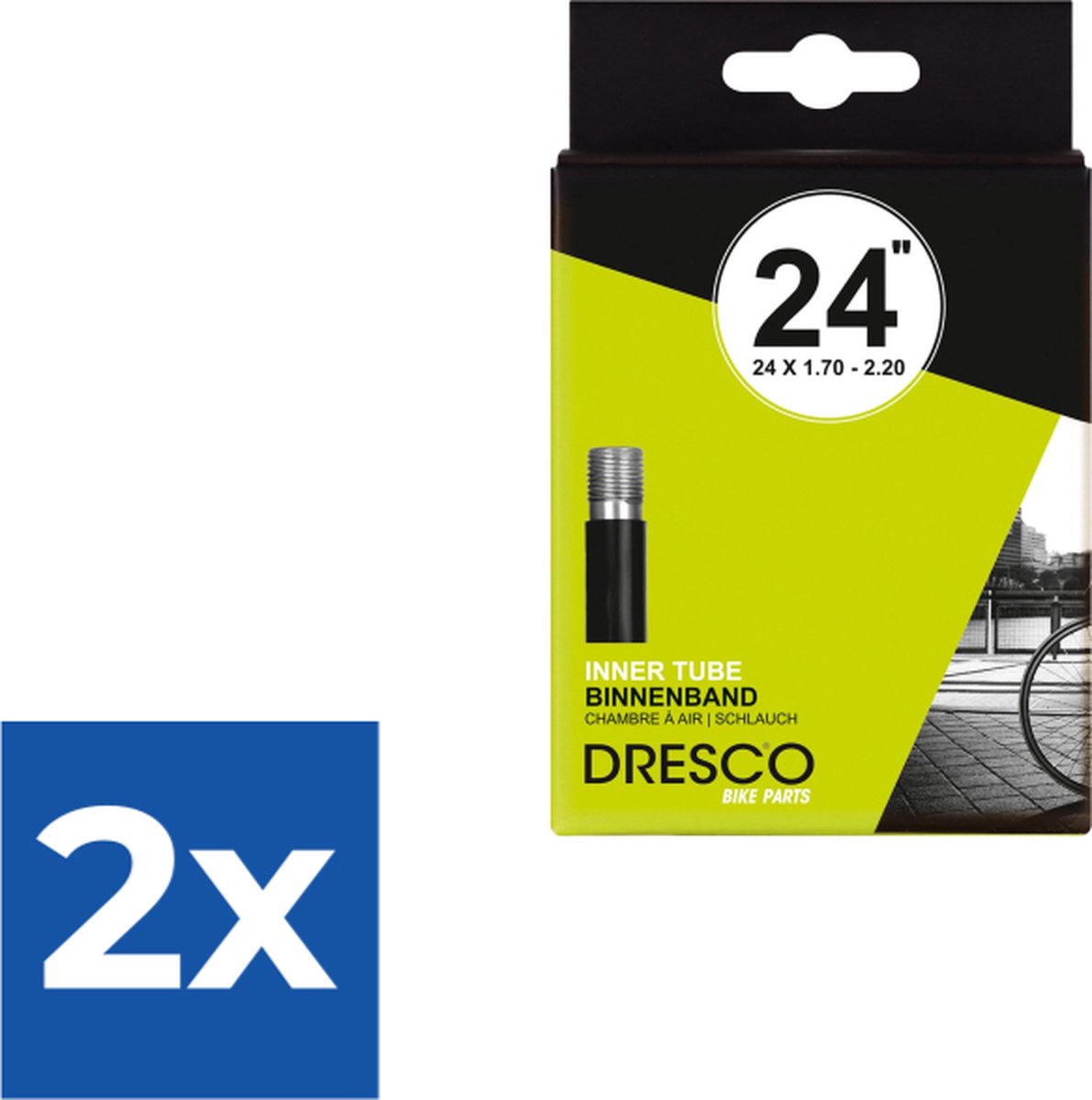 Dresco Binnenband 24 x 1.70-2.20 (44/50-507) Schrader 40mm - Voordeelverpakking 2 stuks