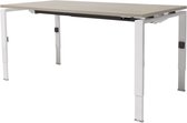 Schaffenburg linesto n4 bureau, hoogte instelbaar (65-85cm) met 160x80cm krijtwit zwevend 25mm blad en wit (ral9010) vierpoot n-frame (poot rechthoekig 66 x 26 mm.), (met geintegreerde kabelgoot)