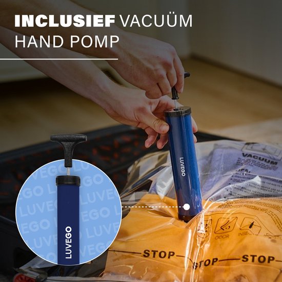 Luvego Vacuumzakken voor kleding en dekbedden - 22 Vacuüm opbergzakken inclusief handpomp - LUVEGO