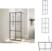vidaXL Douchewand - 89-90 x 195 cm - Transparant ESG-glas - Aluminium frame - Douchewand