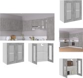 vidaXL Hangkastje - betongrijs - 60 x 31 x 60 cm - 2 schappen - Duurzaam en functioneel - Keukenkast