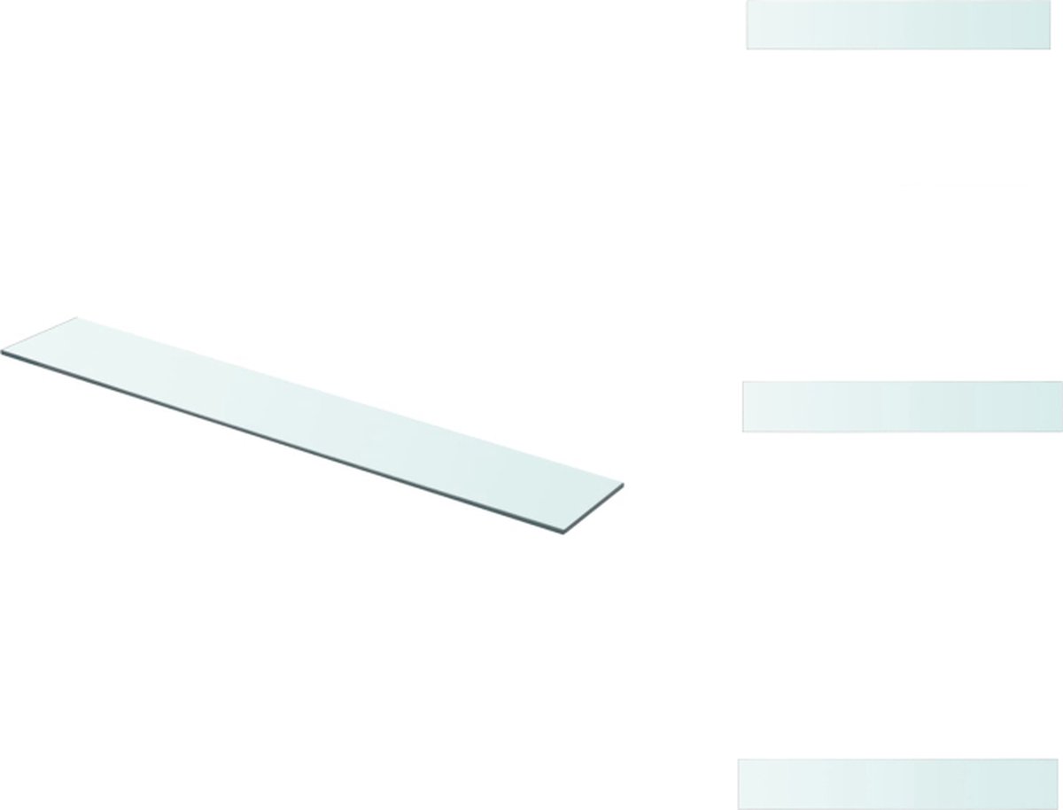 VidaXL Glazen Schap 80 x 12 cm Transparant 8 mm Gehard Glas Wandsteun