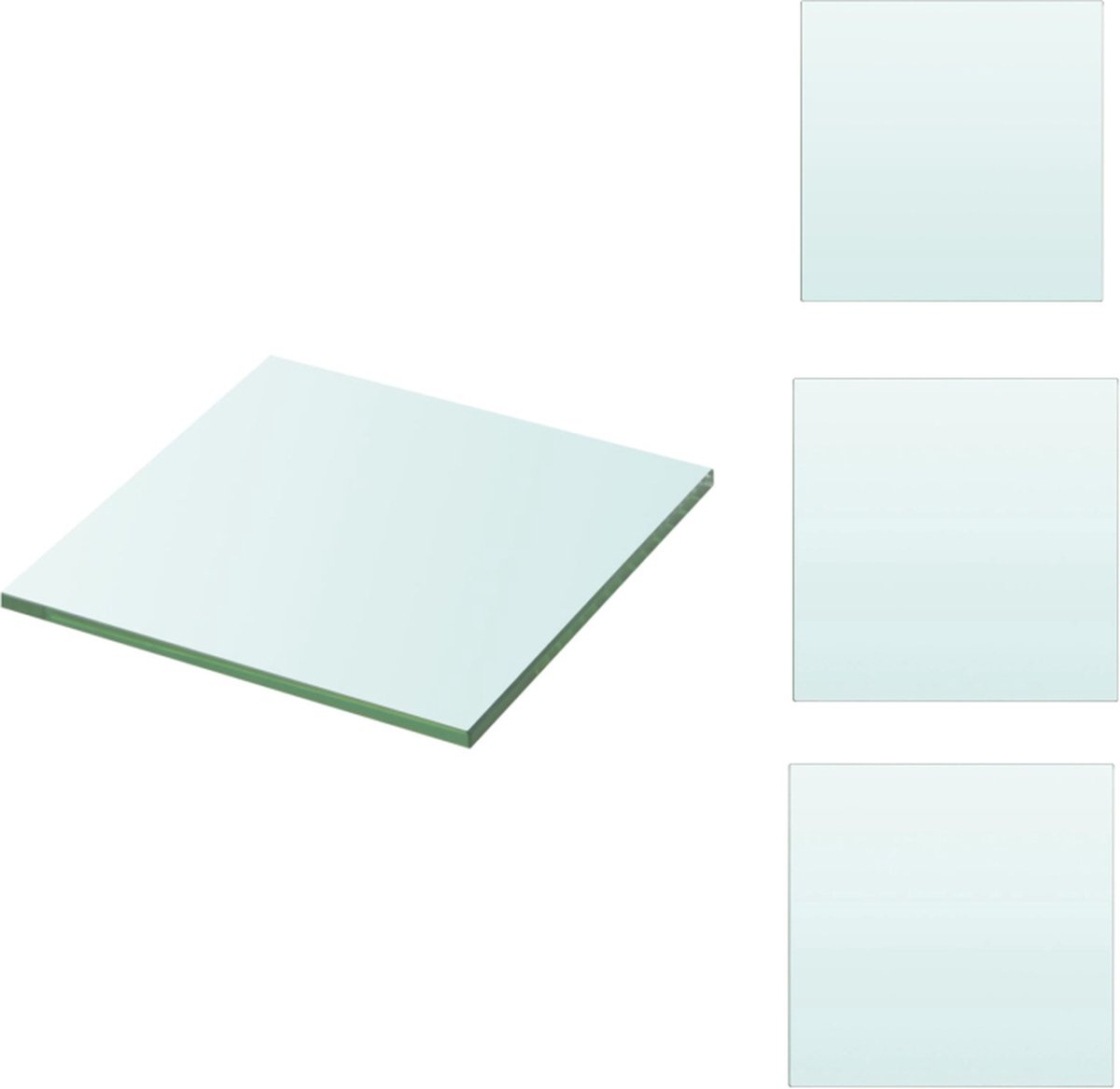 VidaXL Glazen Schap 30 x 30 cm 8 mm Dikte Wandsteun