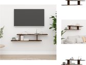 vidaXL TV-wandschap - Trendy Praktische Elegante - Wandgemonteerd - Afmeting- 125 x 18 x 23 cm - Ken- Gerookt eiken - Material- Bewerkt hout - Wandsteun