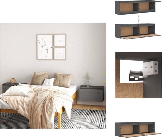 vidaXL Wandkast 80x30x35 cm massief grenenhout, hangkast