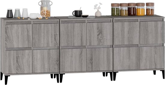 vidaXL Buffet - Classic s - Meubles - 60 x 35 x 70 cm - Chêne Sonoma Grijs - Armoire de cuisine