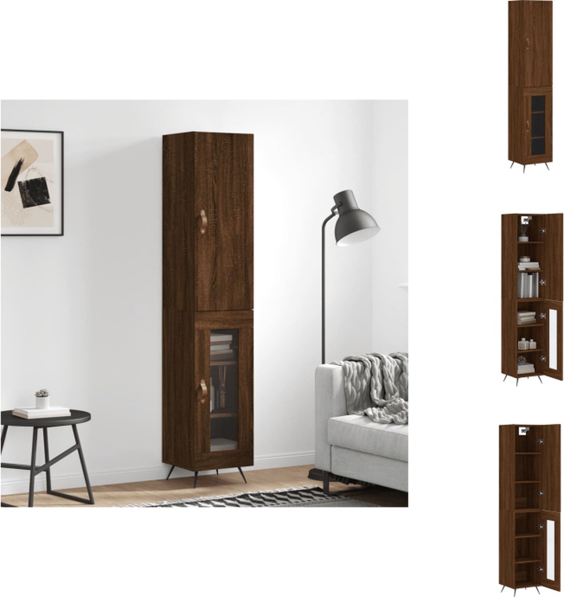 VidaXL Opbergkast s Hoge kast 180cm Bruineiken Keukenkast