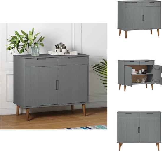 Kasten & Opslag, Buffetten & Dressoirs, Dressoir SENJA Rotan Look Bruin 80x40x80 cm Massief Hout Grenen