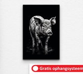 Dierenhoofd kinderkamer - zwart wit poster - dieren poster - poster zwart wit - Dierenhoofd - Dieren poster - 120 x 80 cm