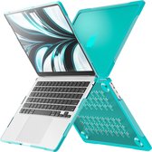 Case2go - Hardcover/Hoes voor Macbook Air 13.6 Inch (2022) - 360 Bescherming - Lichtblauw