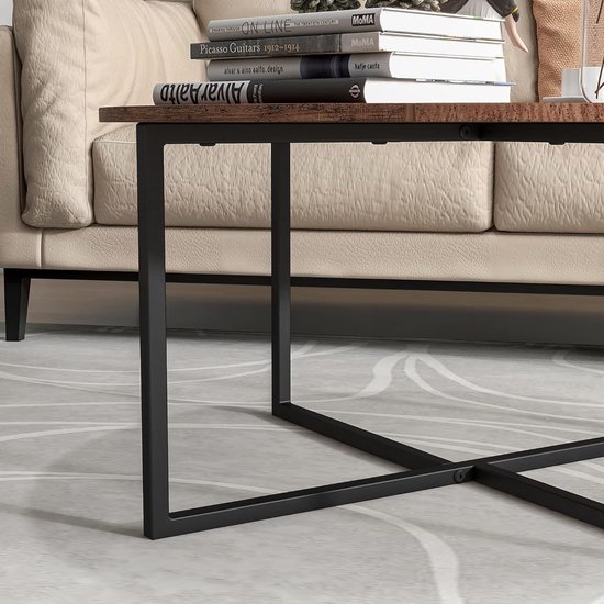 Bijzettafel zwart - U-vorm met metalen onderstel - Modern - 61 cm hoog
