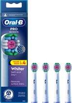 Oral-B 3D White Pro - Opzetborstels met CleanMaximiser Technologie - 4 Stuks