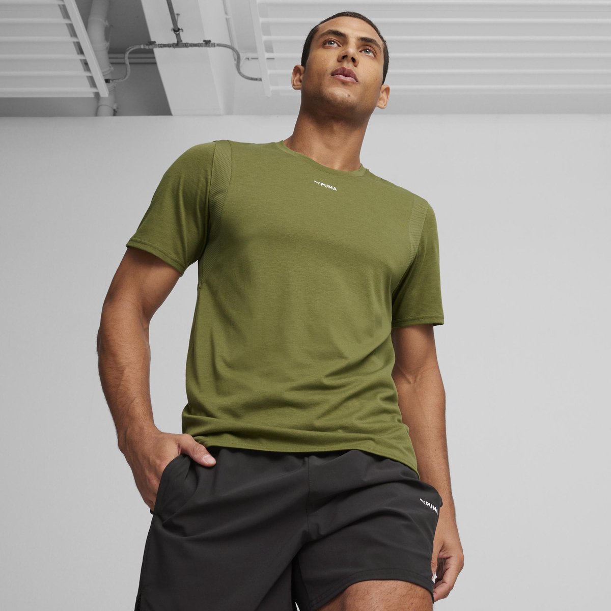 PUMA PUMA FIT TRIBLEND ULTRABREATHE TEE Heren Sportshirt Groen