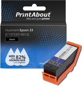 PrintAbout huismerk Inktcartridge 33 (C13T33314012) Zwart geschikt voor Epson