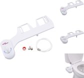 vidaXL Bidetaansluiting Toiletbril - Waterdruk instelbaar - Zelfreinigend mondstuk - Werkt zonder elektriciteit - Eenvoudige installatie - Inclusief accessoires (80 cm PU-leiding - adapter - teflontape) - Kleur- wit - vidaXL - Bidetkraan