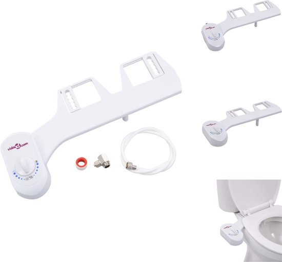 Foto: Vidaxl bidetaansluiting toiletbril waterdruk instelbaar zelfreinigend mondstuk werkt zonder elektriciteit eenvoudige installatie inclusief accessoires 80 cm pu leiding adapter teflontape kleur wit vidaxl bidetkraan