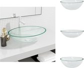 vidaXL Glazen Wastafel - 50 x 37 x 14 cm - Transparant Glas - Duurzaam - Wastafel
