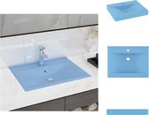 vidaXL Lavabo rectangulaire en céramique - 600 x 460 x 160 mm - Bleu clair mat - Lavabo