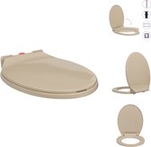 vidaXL Abattant de toilette - Haute qualité - 46 x 34 cm - Beige - Polypropylène - Fermeture en douceur - Dégagement Quick- Convient à toutes les cuvettes de toilettes ordinaires - Abattant de toilette