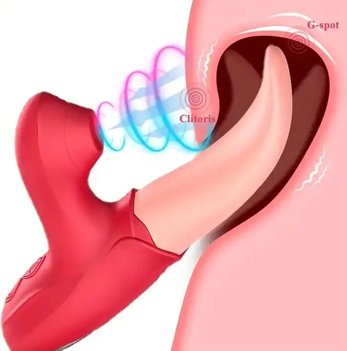 Valentijn - Tongvibrator - Vibrator - G Spot vibratie - Seks speeltje - Koppels - Vrouwen - Orgasme - Erotiek - G-spot Stimulatie - Clitoris - Bef vibrator - Seks - Krachtig - Zuigkracht - Clitoris stimulatie