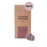 Nespresso cups - De Koffiejongens - Espresso - 100% biologisch afbreekbaar - 180 koffiecups - Nespresso compatible