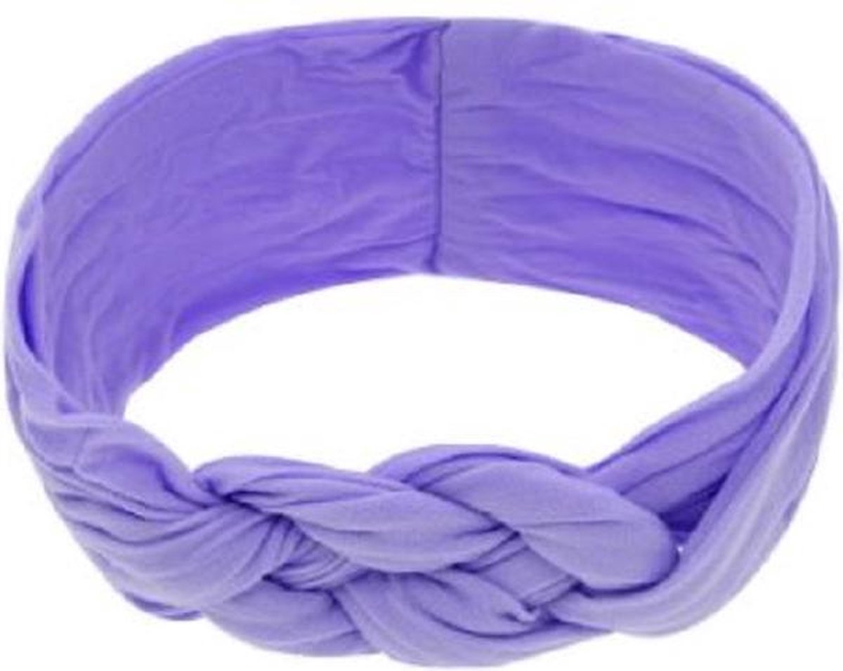Haarband - Gevlochten Haarband - Haaraccessoire - Kinderhaarband - Diadeem - Kinderen - Tiener - Paars - Paarse haarband