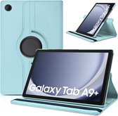 Hoes Geschikt voor Samsung Galaxy Tab A9 Plus hoes – 360° draaibaar tablethoes – Lichtblauw