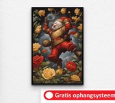 kinderkamer schilderij - astronaut schilderij - babykamer schilderij - schilderij kinderkamer - schilderij babykamer - schilderij astronaut - 50 x 70 cm 18mm