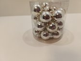 Kerstballen - zilver - glans - 24 stuks - 25 mm - glas