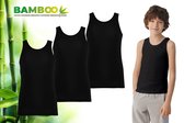 Bamboo - Onderhemden Kinderen Jongens - Hemden Jongens - 3-pack - Zwart - 158-164 - Hemd Jongens - Tanktop - Singlet - Kleding Jongens - Ondergoed Jongens