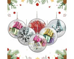 Uten Kerstballen Plastic - 20 Kunststof Kerstballen - Ø 8cm - Transparante - Diy kerstbal - Voor Halloween, Kerst, Verjaardag, Feesten, Bruiloft, Home Versiering Ballen